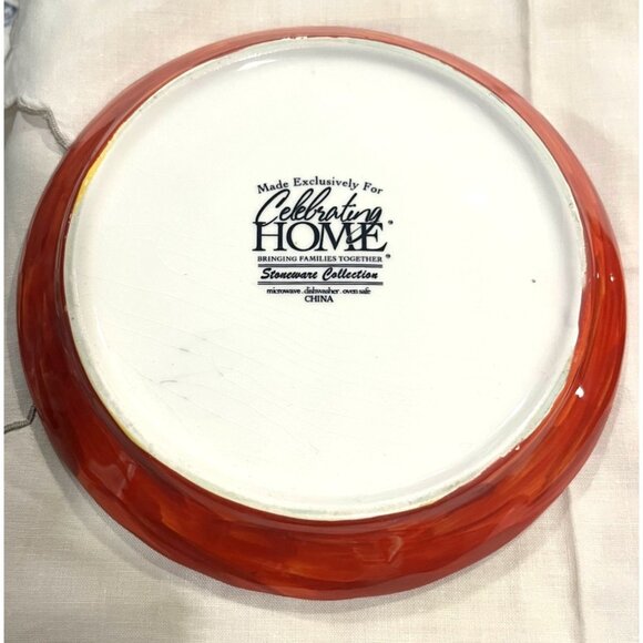 Celebrating Home Pumpkin Ceramic Plates Set Of 2 Hand-Painted Autumn Design - Picture 8 of 9